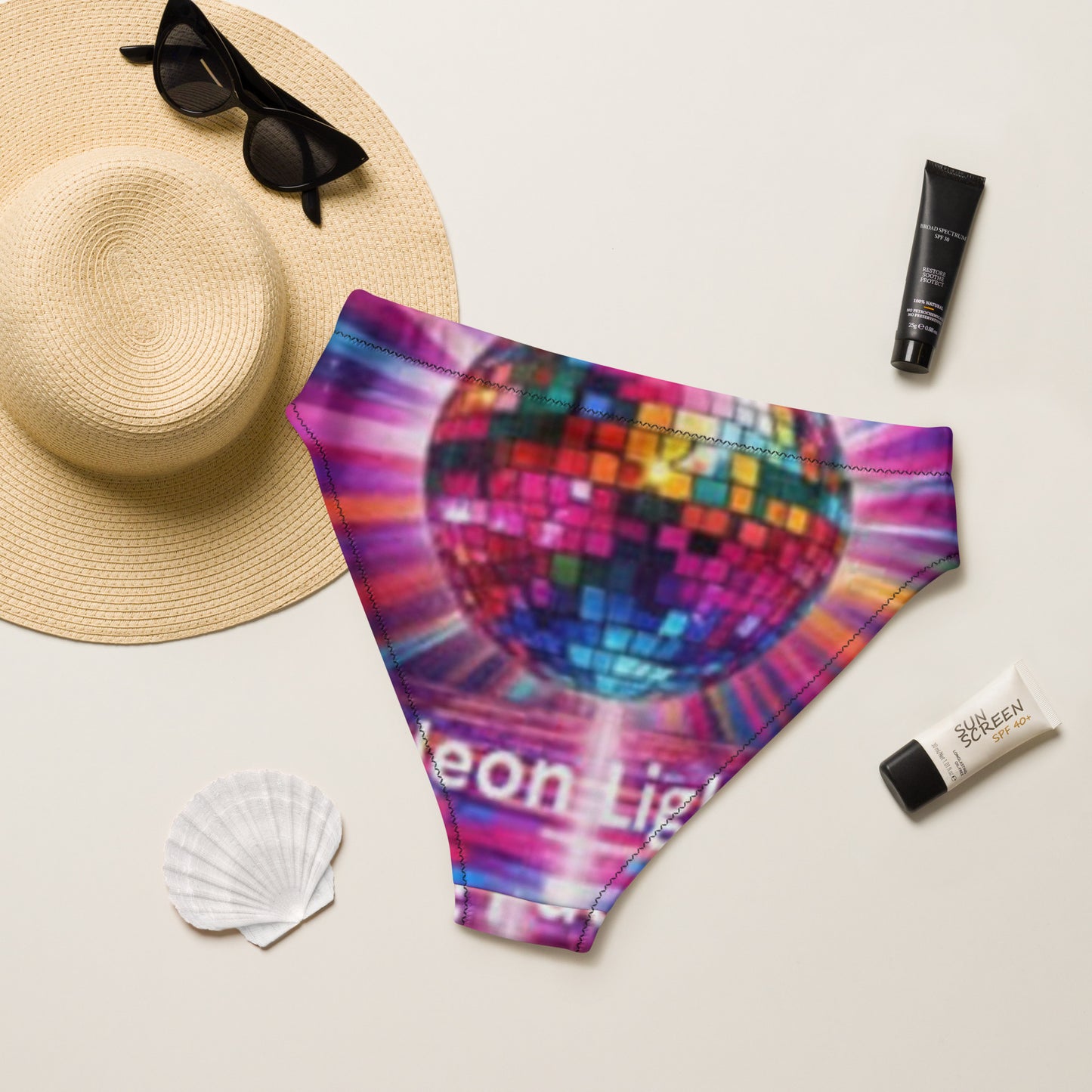 Recycled high-waisted bikini bottom