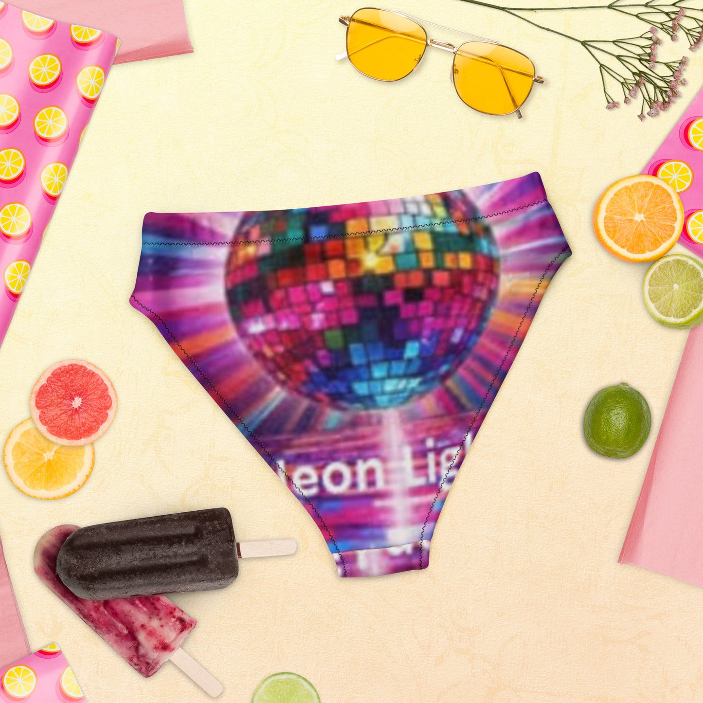 Recycled high-waisted bikini bottom
