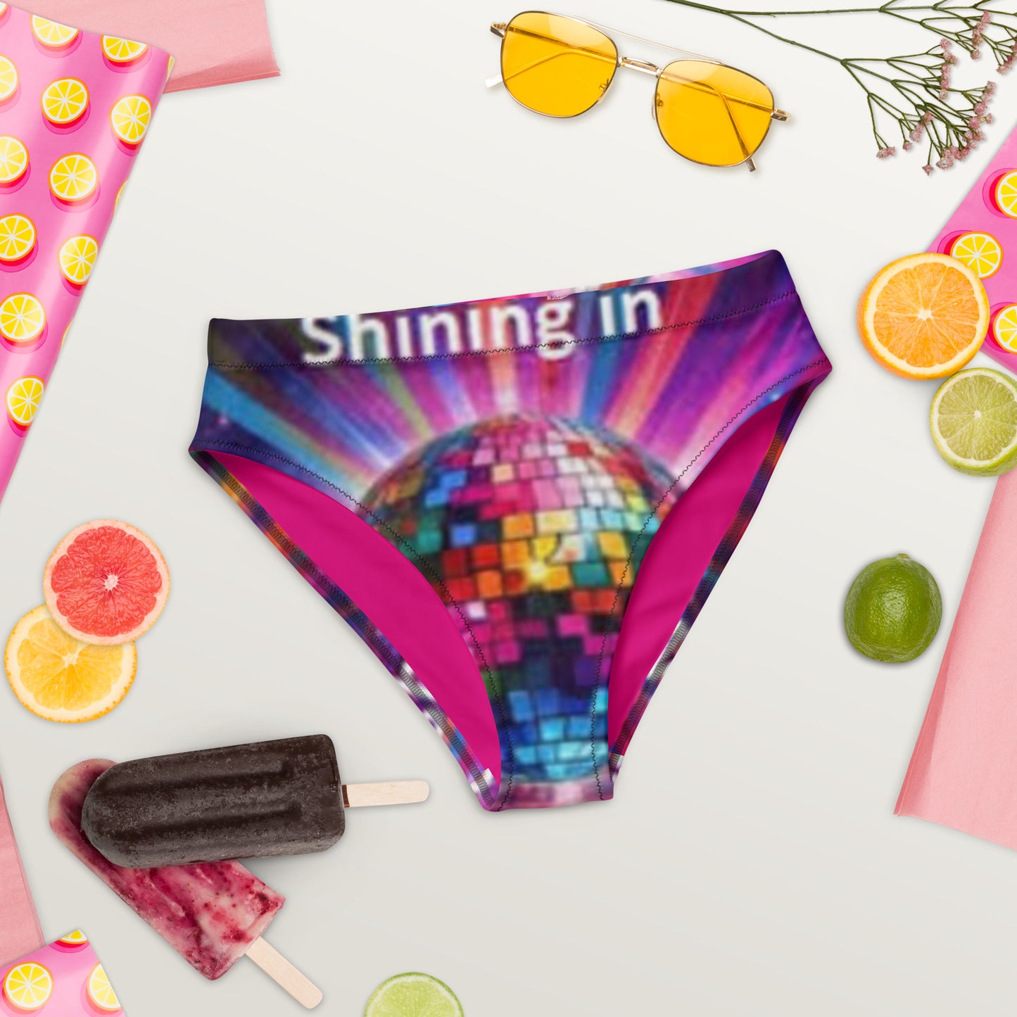 Recycled high-waisted bikini bottom
