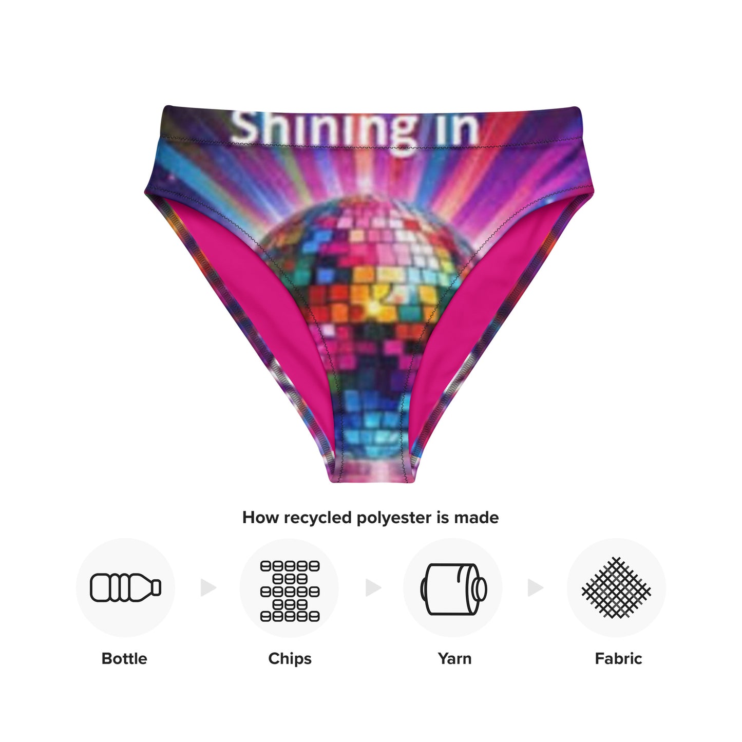 Recycled high-waisted bikini bottom