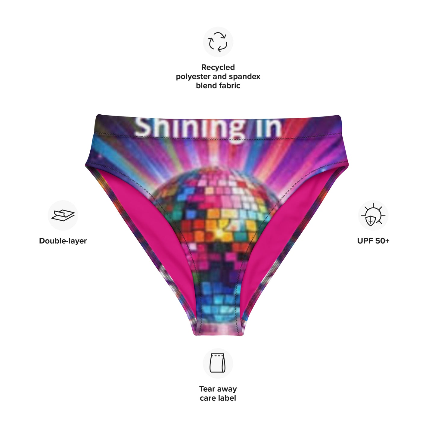 Recycled high-waisted bikini bottom