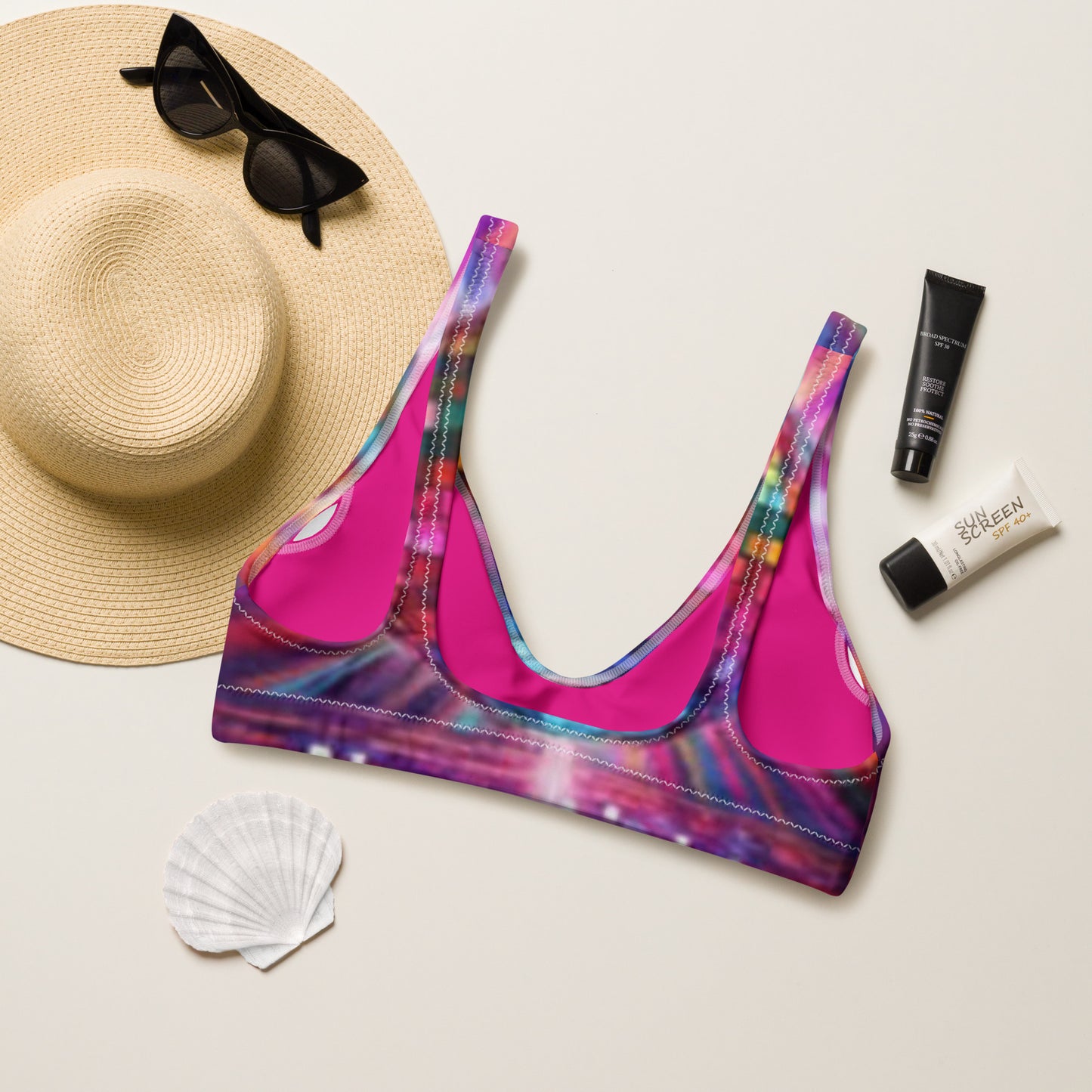 Recycled padded bikini top