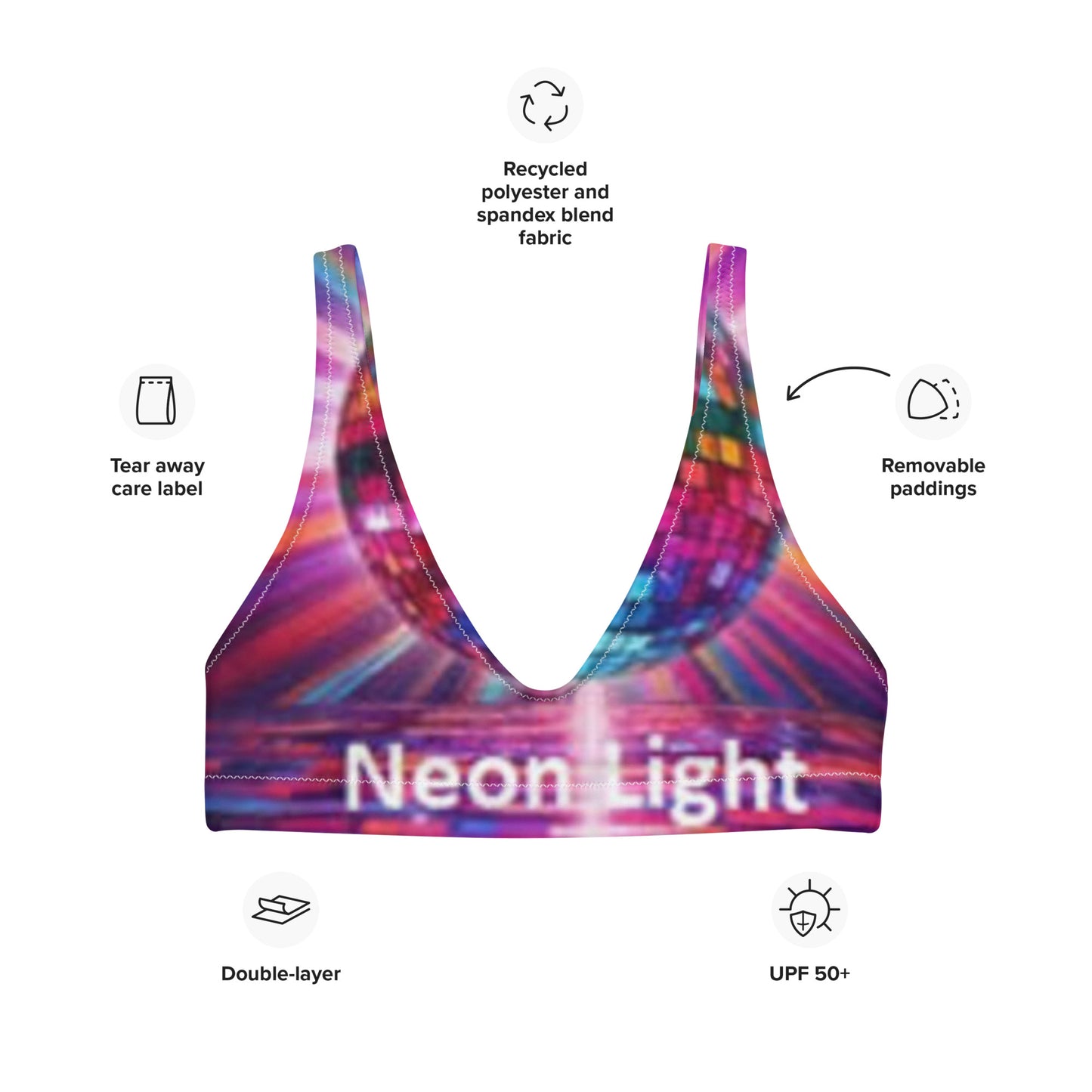 Recycled padded bikini top